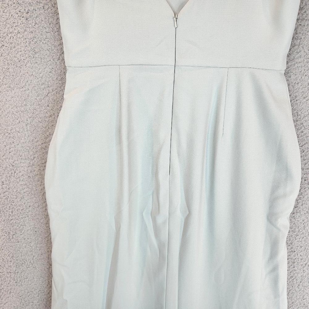 After Six Maxi Dress Womens Sz 10 Willow Green Crepe Pockets Cross Over Front - Picture 9 of 13